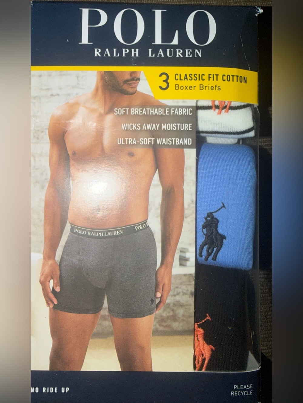 Polo by Ralph Lauren 3-Pack Boxer Briefs blue, navy, striped size M-NWT